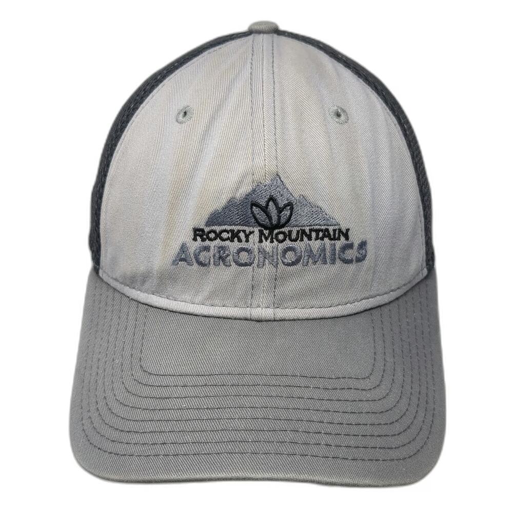 New Era Baseball Cap Gray M Rocky Mountain Agronomics Mesh Stretch Fit Hat